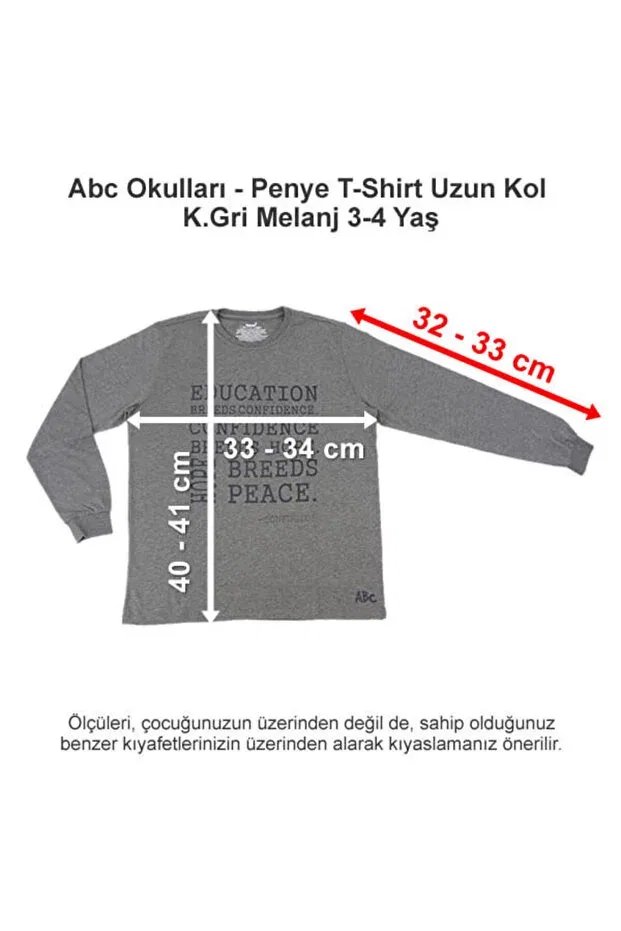 Детская футболка с длинным рукавом Abctextil, Gri