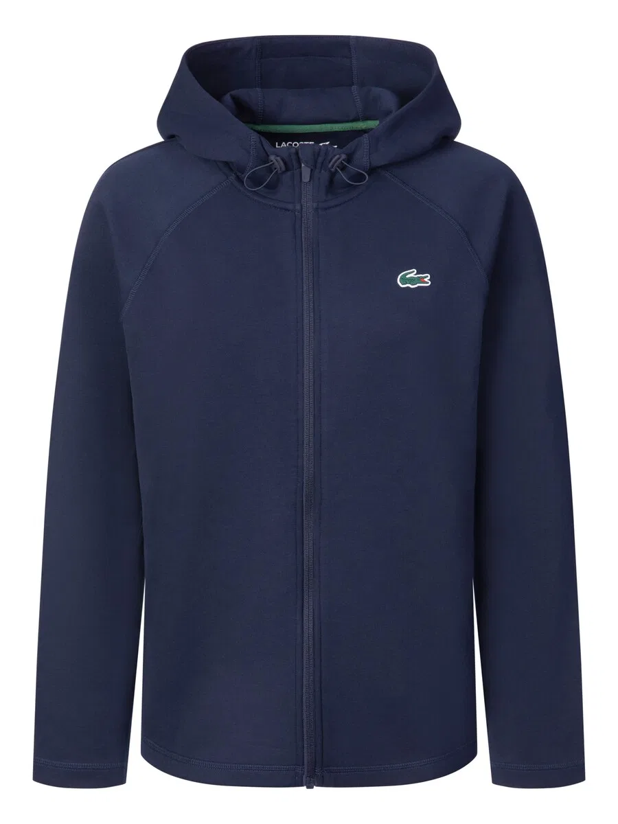 Толстовка на молнии LACOSTE темно-синего цвета