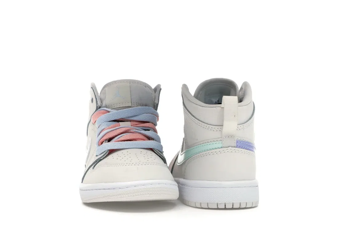 Детские кроссовки Lifestyle Jordan 1 Mid Phantom Igloo (PS) Jordan, Phantom/Igloo-Purple Rise-Blue Tint — фото 2