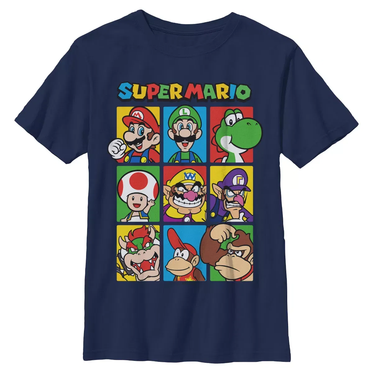 Детская футболка с принтом Nintendo Classic Sidekicks and Villains Portraits, Цвет Navy Blue