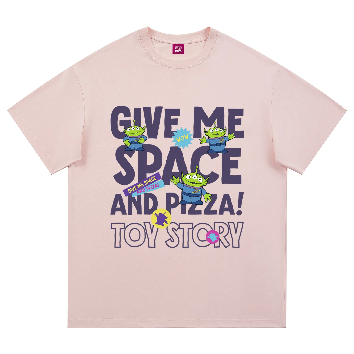Детская футболка хлопковая Disney Unisex Crew Neck Thin Straight Fit, Pink