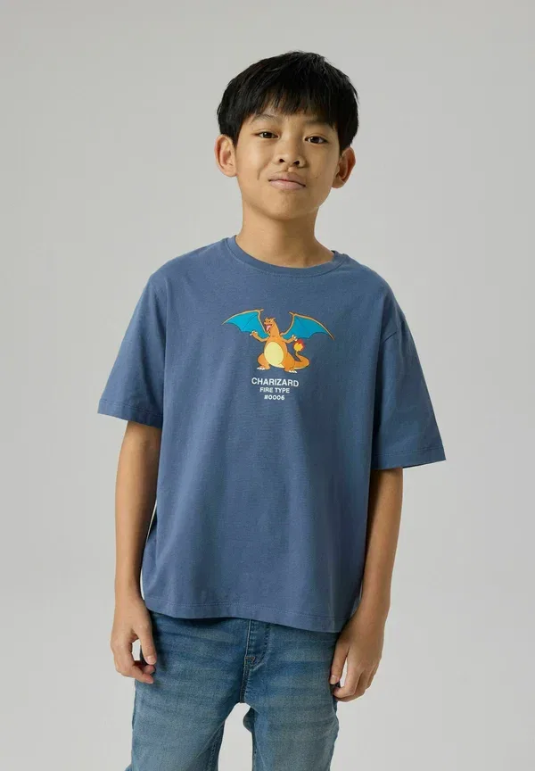 Футболка с принтом Pokemon Nkmjyk Name It, Vintage Indigo, индиго