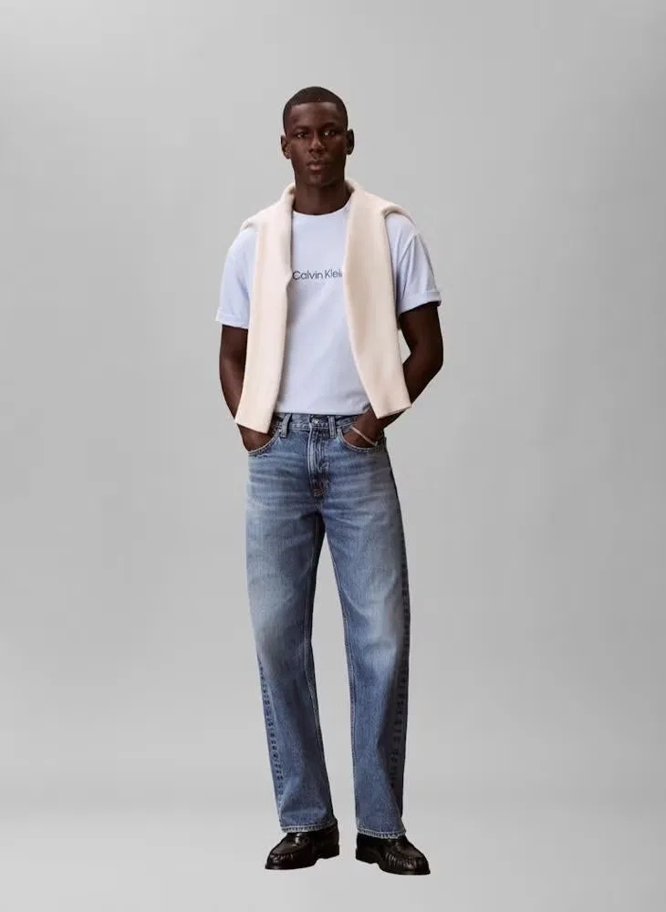 Футболка свободного кроя с логотипом Calvin Klein, голубой — фото 4