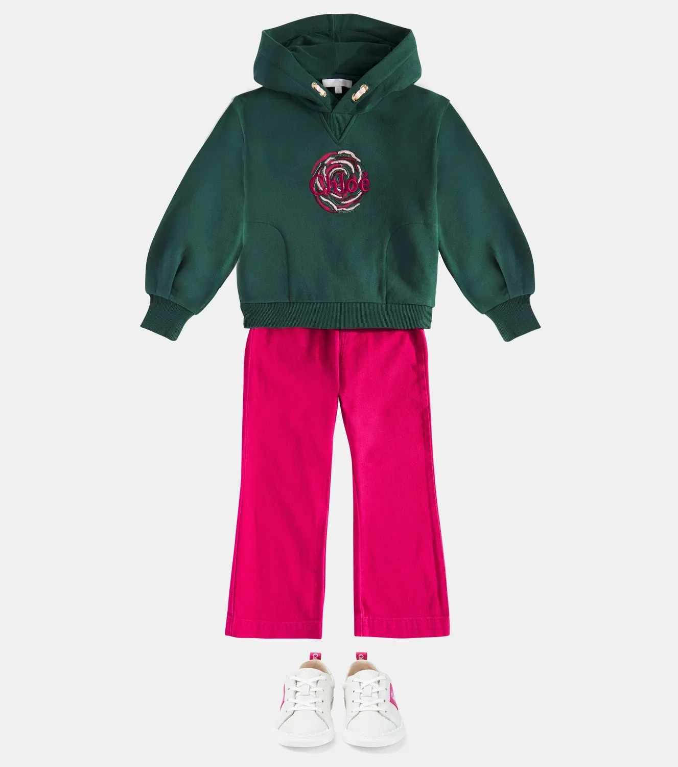 Брюки хлопковые Chloé Kids, розовый — фото 2
