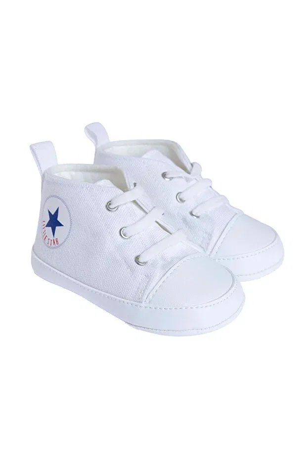 Детские туфли для мальчиков с эластичными шнурками Ebebek Hello Baby, White
