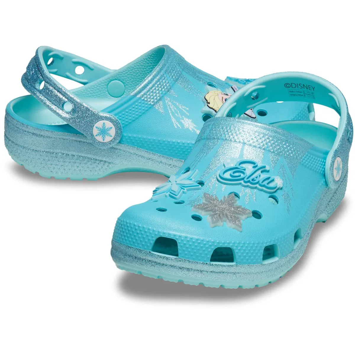Детские сабо для девочек с принтом Classic Frozen Elsa Crocs, Multi — фото 2