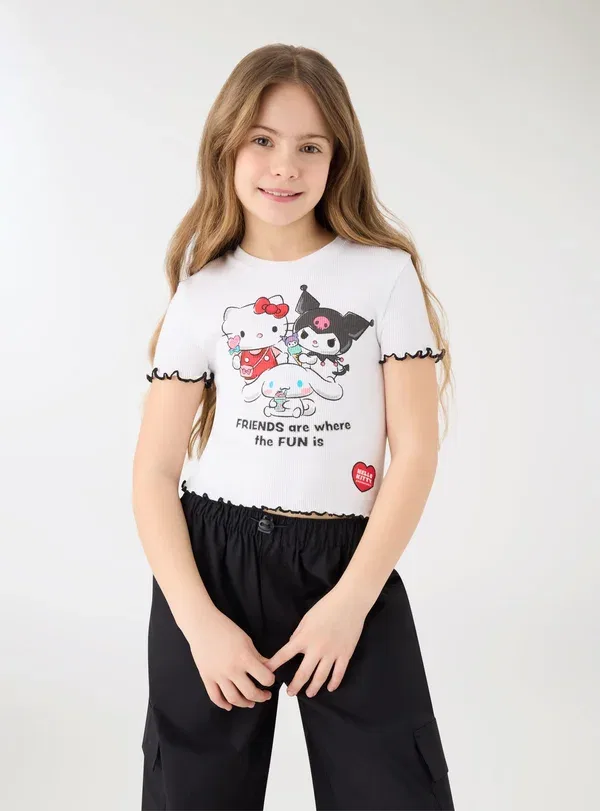 Футболка с принтом Hello Kitty Terranova Bianco Ottico, белый