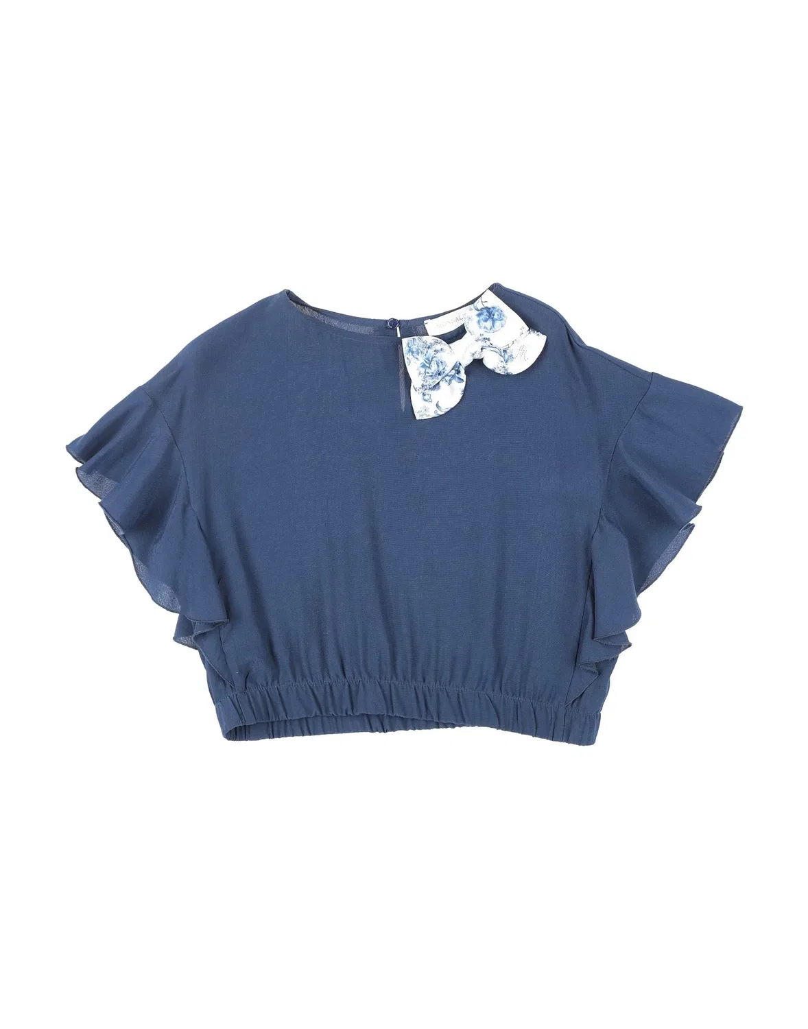 Блуза из крепа с бантом Midnight Blue