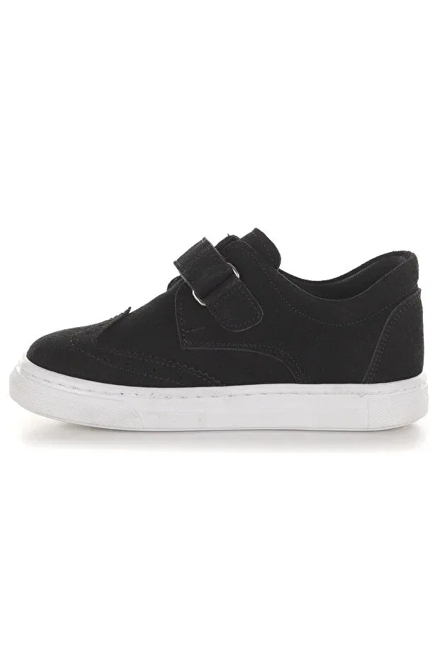Детские повседневные туфли на липучке с коротким каблуком Richie Kiko Kids, Black — фото 4