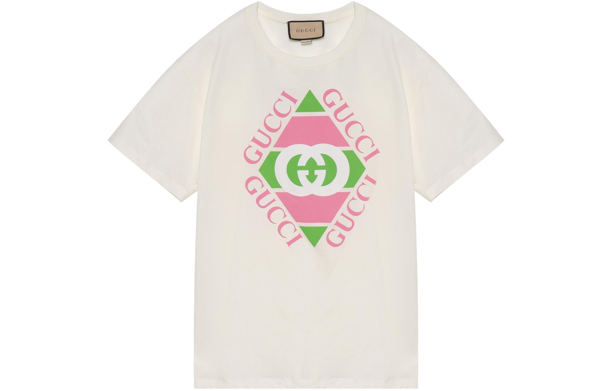 Футболка с принтом Vintage Logo GUCCI, белый