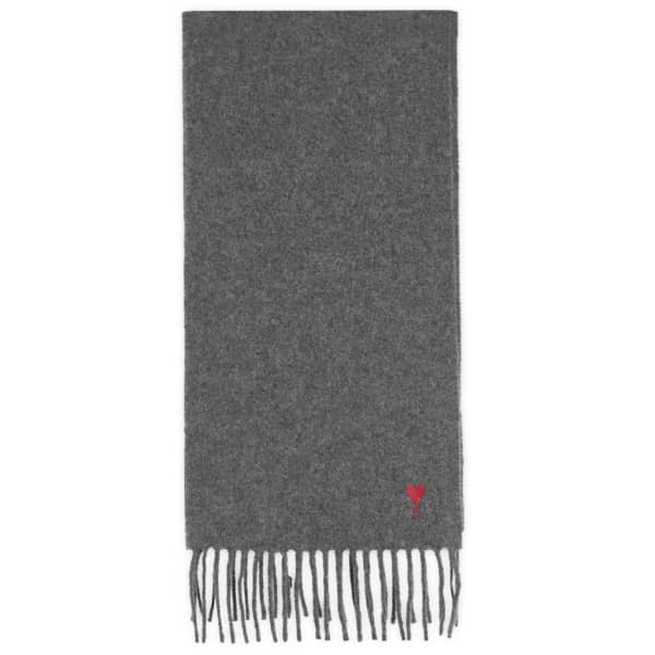 

Шерстяной шарф Ami Paris, цвет gris fonce