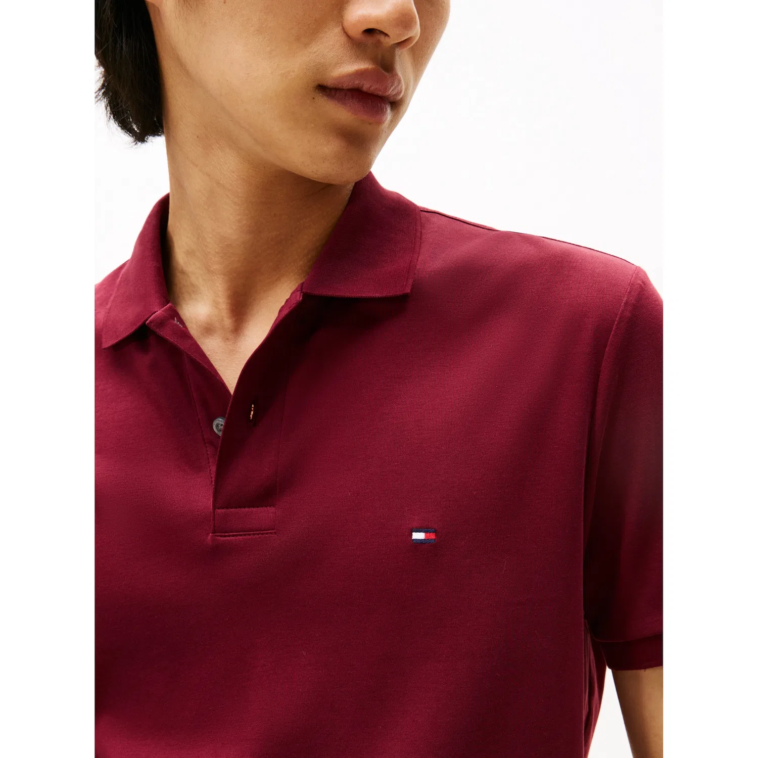 Мужское поло с логотипом Tommy Hilfiger, Deep Rouge — фото 2