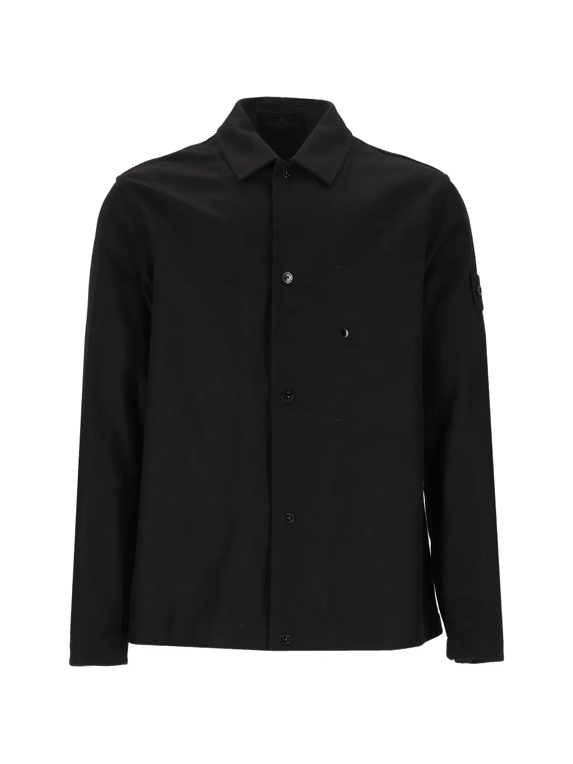 Рубашка-куртка Ghost из шерсти и нейлона, черная Stone Island, черный