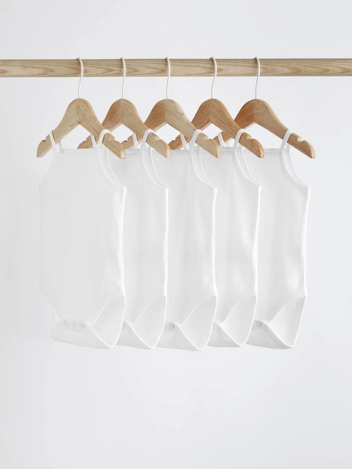 Комплект боди на лямках, 5 шт, White Next, белый