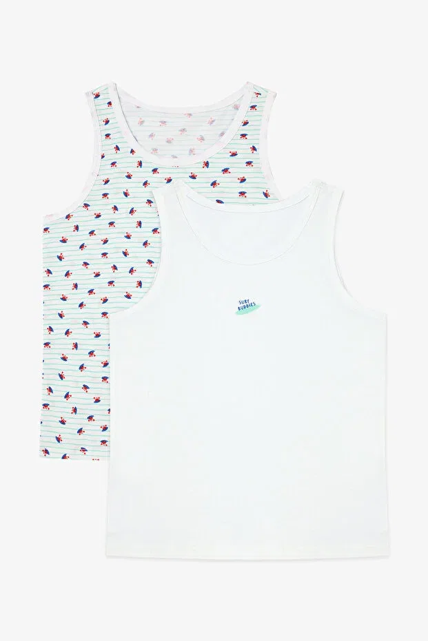 Детская майка для мальчиков хлопковая Surf Buddies Penti, Optical White