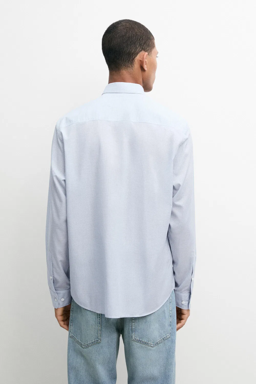 Рубашка Massimo Dutti 100% Cotton Regular Fit Plaid, синий — фото 4
