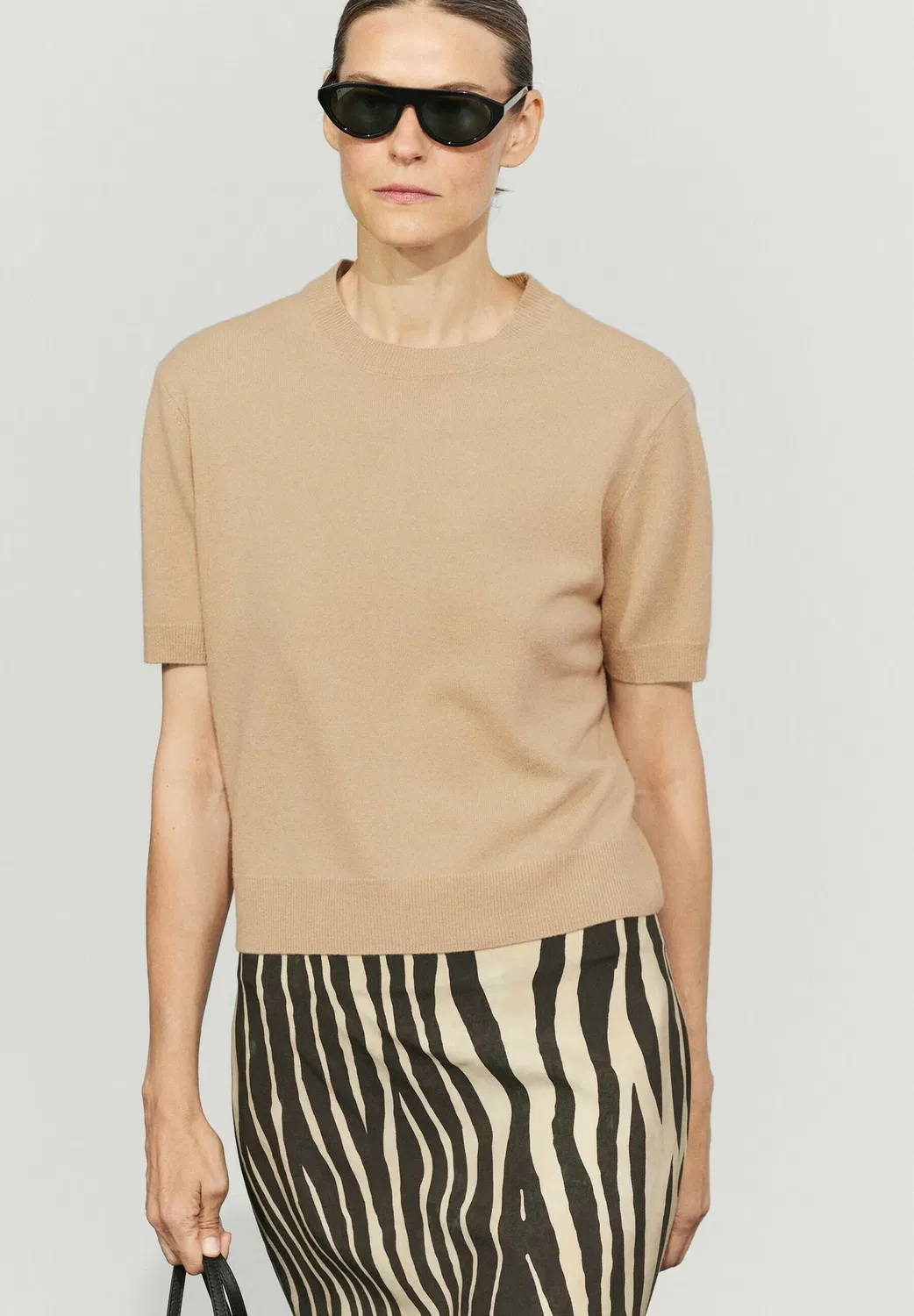 Простая футболка Massimo Dutti, Camel