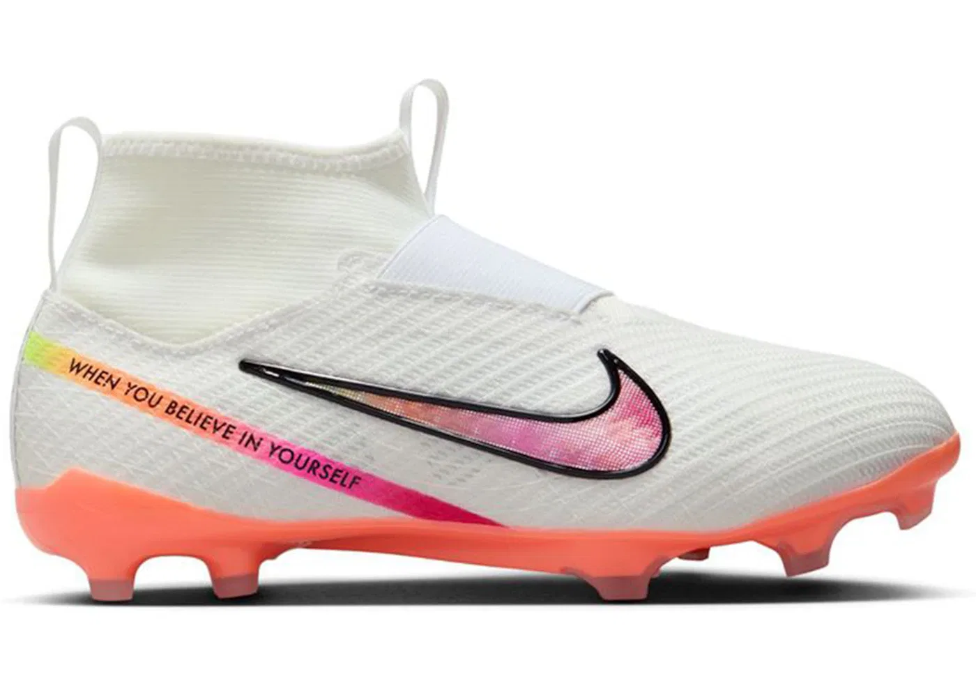 Детские бутсы Nike Zoom Superfly 9 Pro FG Marcus Rashford Better Believe It, White/Black