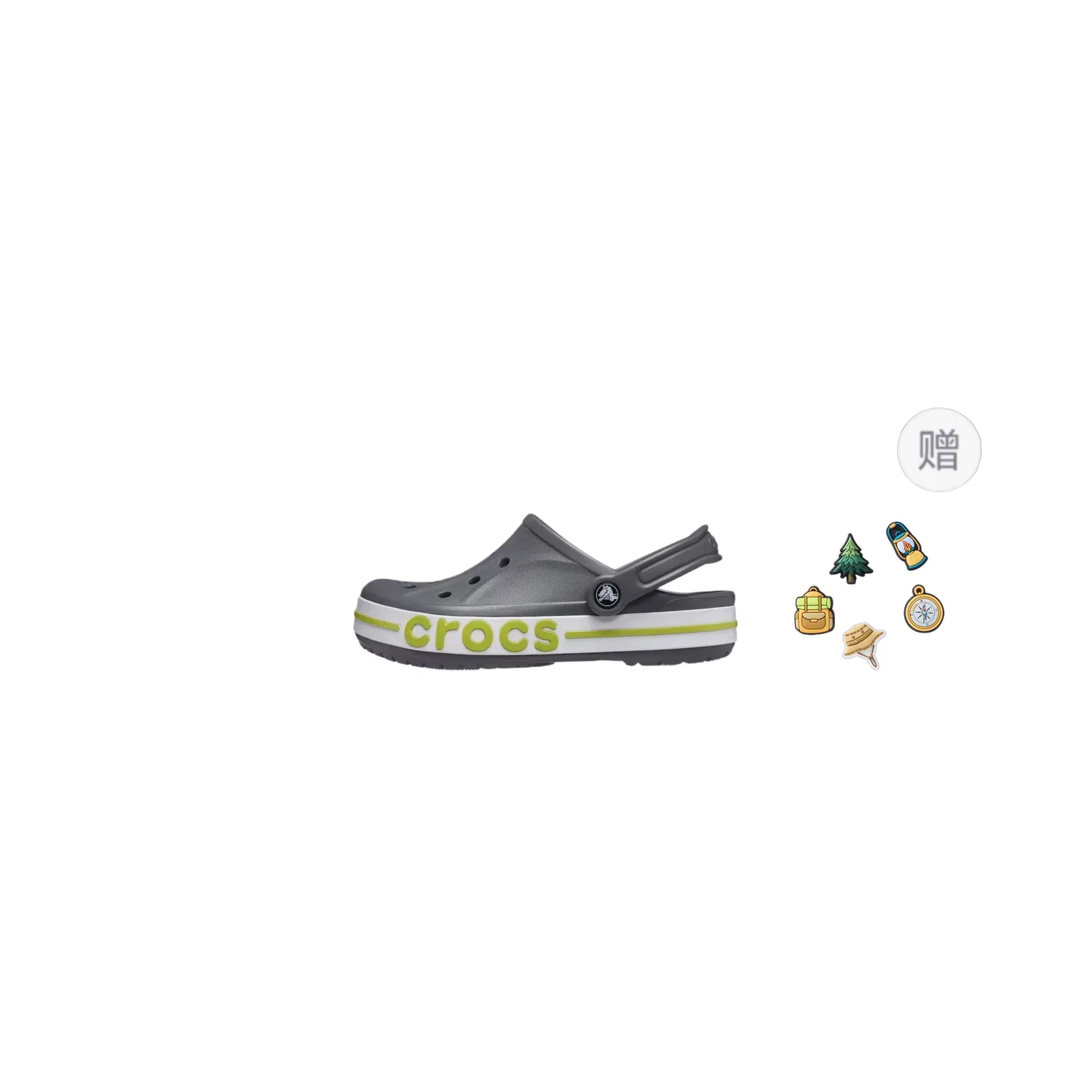 Детские сабо с цветком Gray (Shoe Flower Size) Crocs