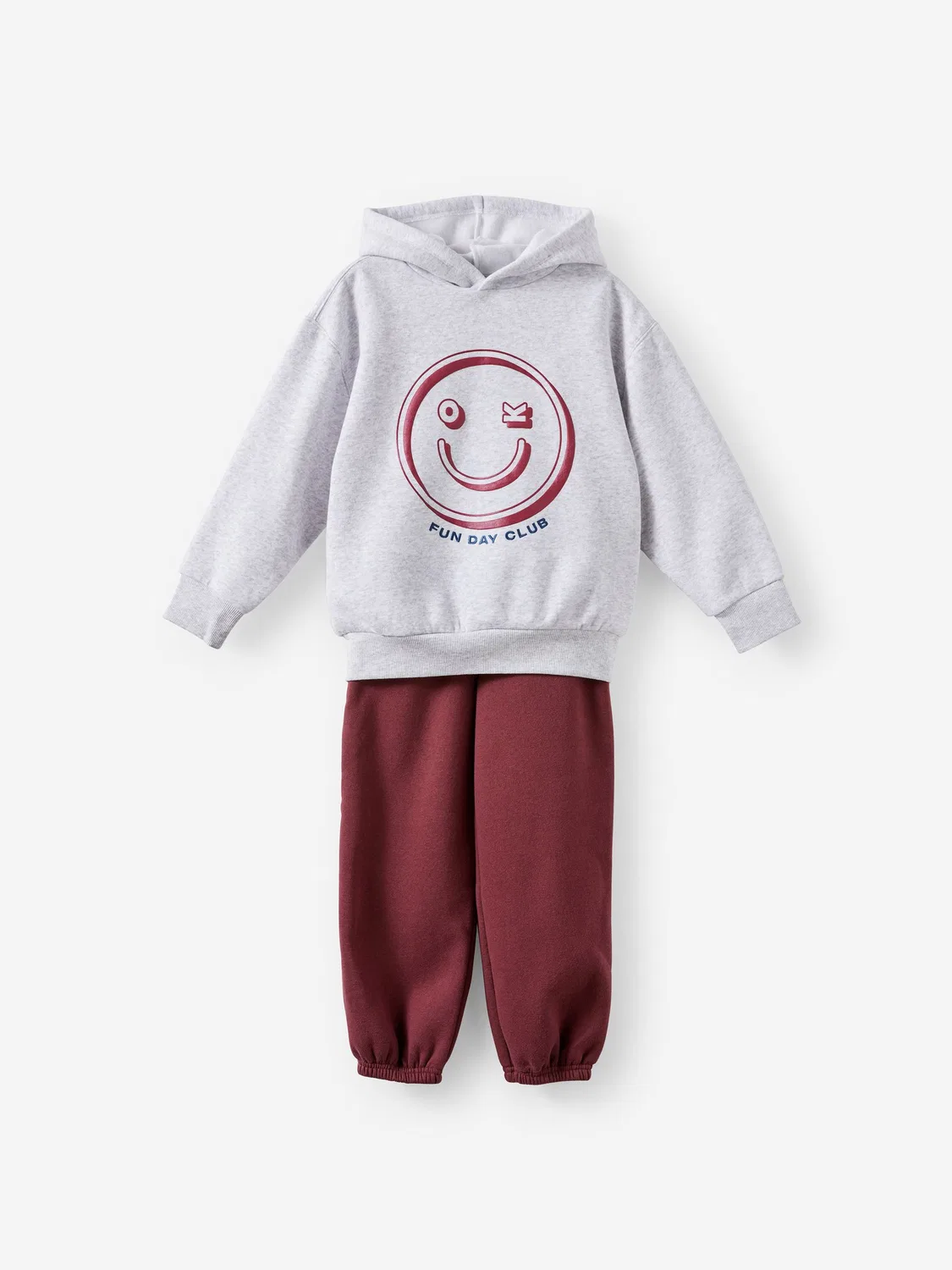 Спортивный костюм Sammy Smiley Face Print Cotton On, серо-бордовый