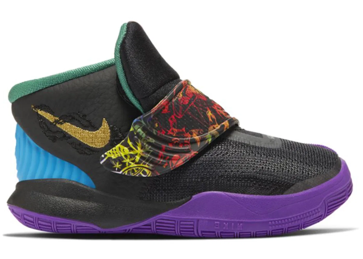 Детские кроссовки для мальчиков Nike Kyrie 6, Black/Laser Blue/Digital Pink/Metallic Gold