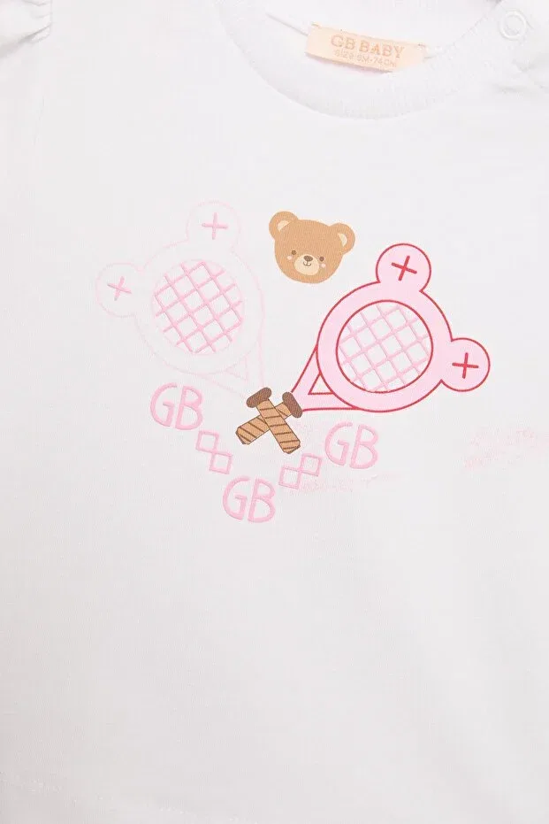 Детская футболка для девочек хлопковая Gb Baby, White — фото 2