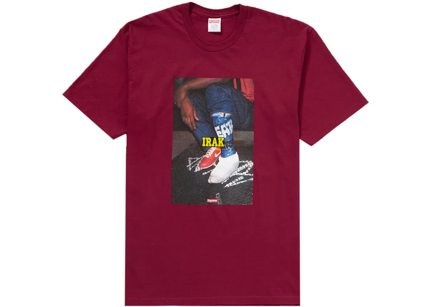 Мужская футболка с принтом Supreme IRAK Cast Tee, Cardinal