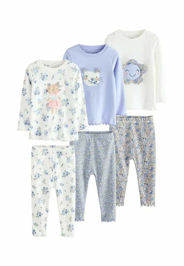 Комплект пижам из 3 предметов с принтом Smiley, Regular fit, Next, синий