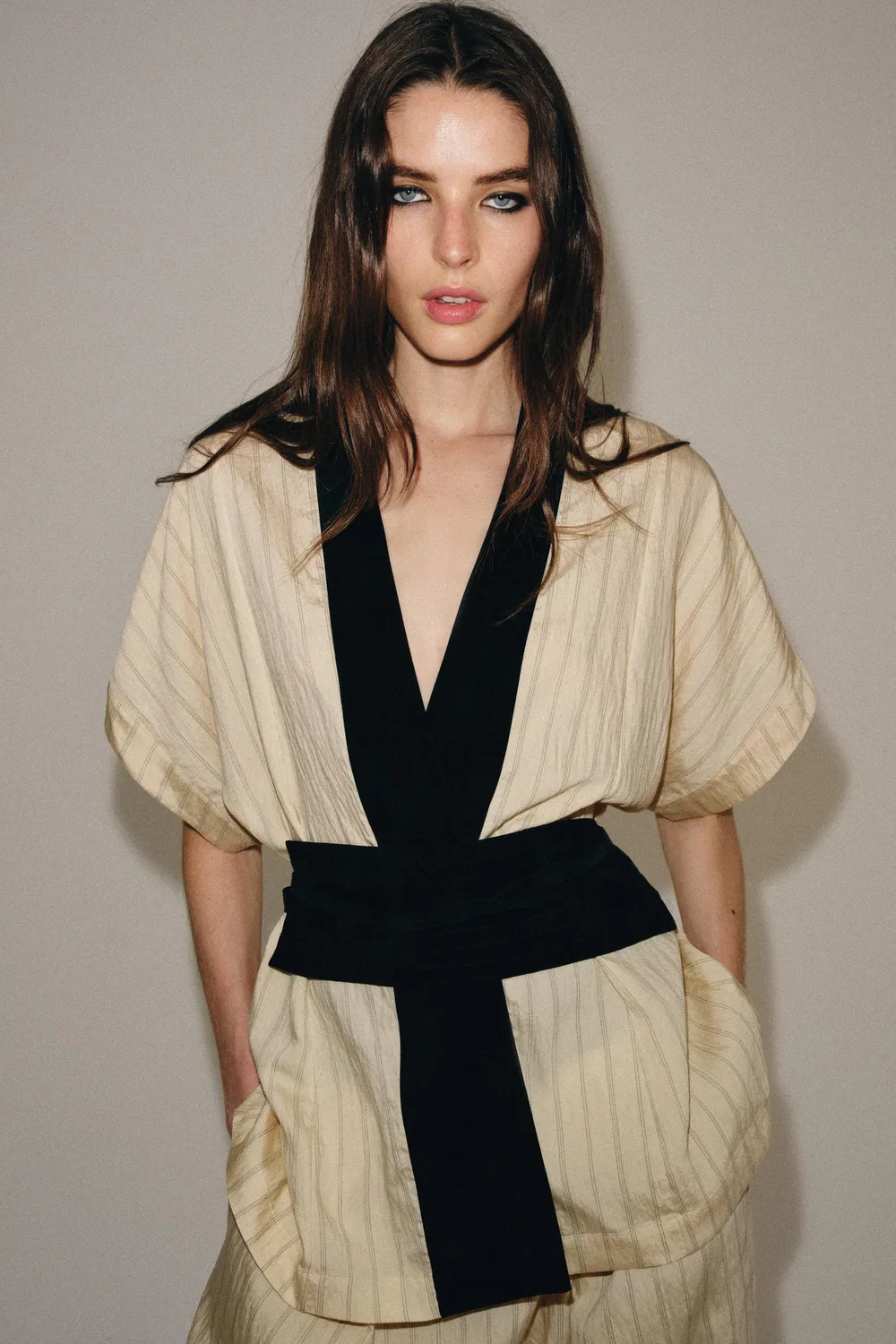Полосатый двубортный жакет из коллекции ZW ZARA, striped — фото 2
