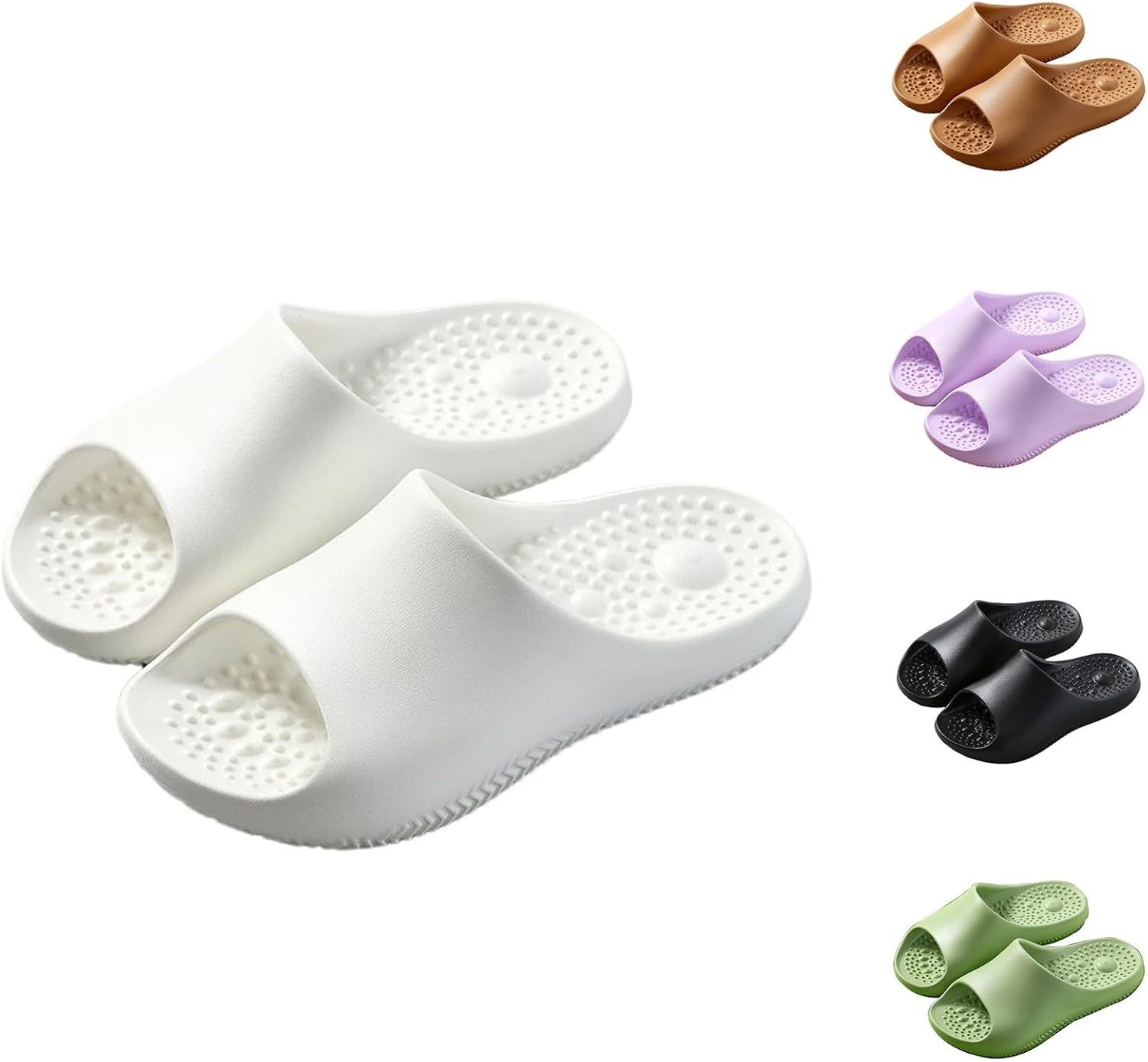 

Тапочки для женщин и мужчин с ультрамягкой подошвой, противоскользящие, для душа, для дома и улицы, быстросохнущие, для бассейна, дома и общежития Generic, белый