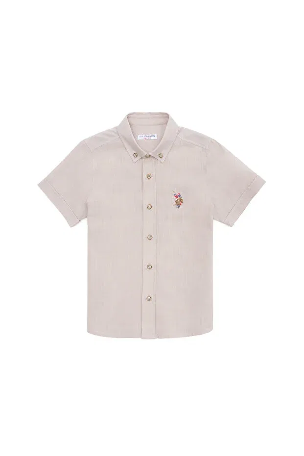 Детская рубашка с коротким рукавом Boys' stone short sleeve shirt U.S. Polo Assn., 902548 — фото 2