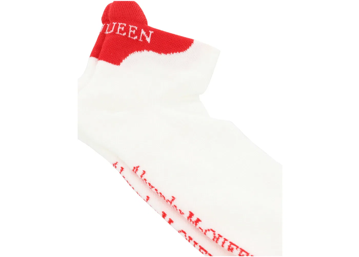 Мужские носки с принтом Alexander McQueen Signature Knit Socks, White Red — фото 3