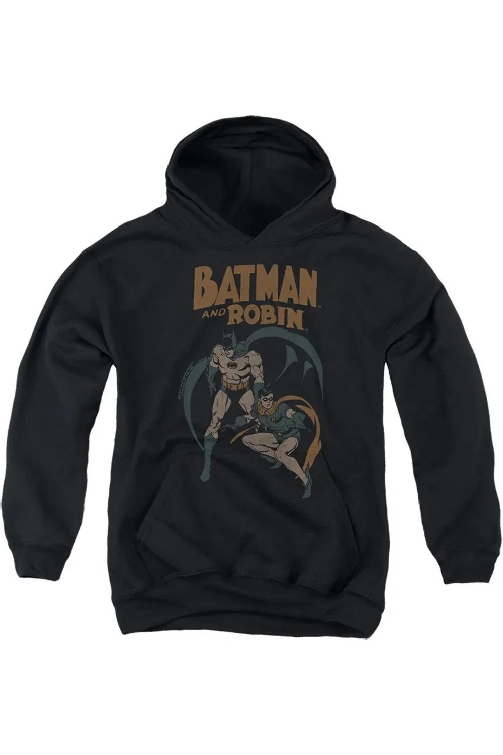 Детское худи с капюшоном Batman & Robin Vintage 1 Gildan, черный