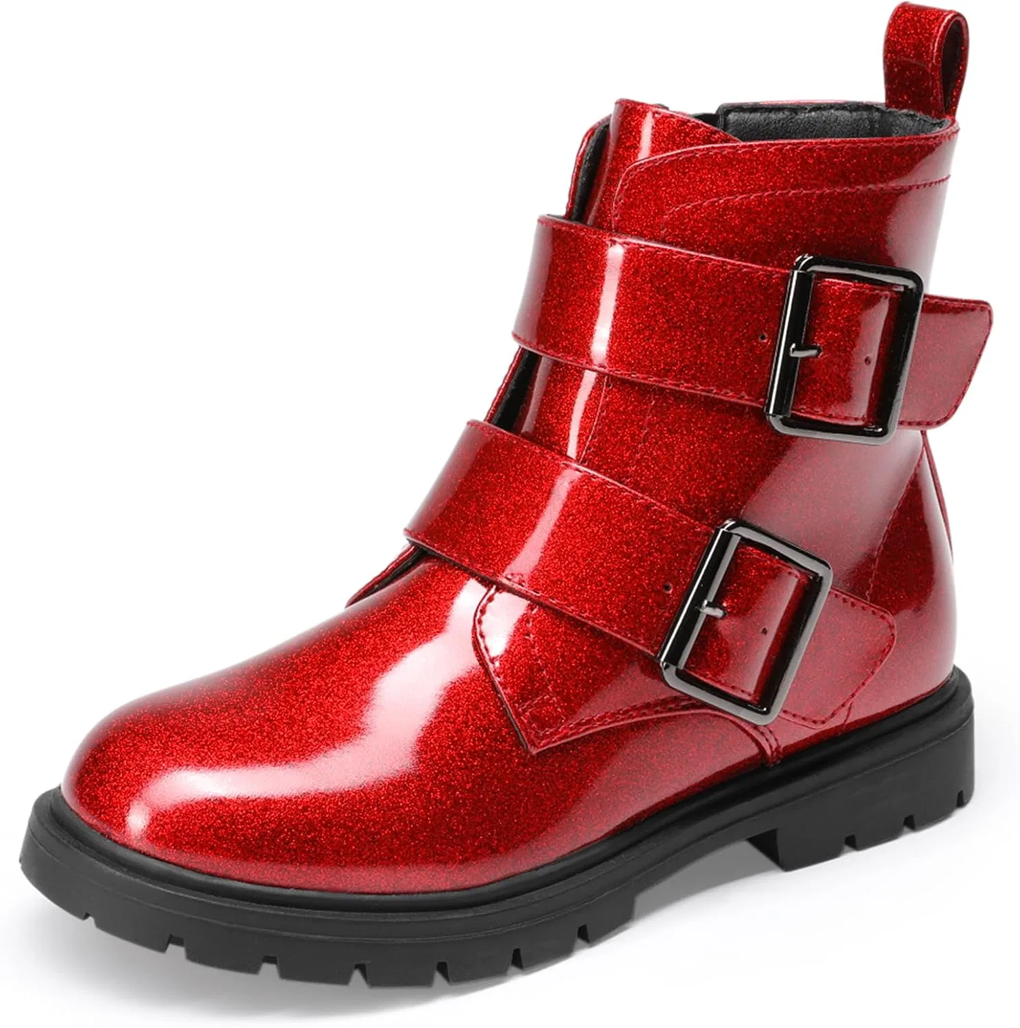 Детские ботинки для девочек на щиколотке с пряжками DREAM PAIRS, Red