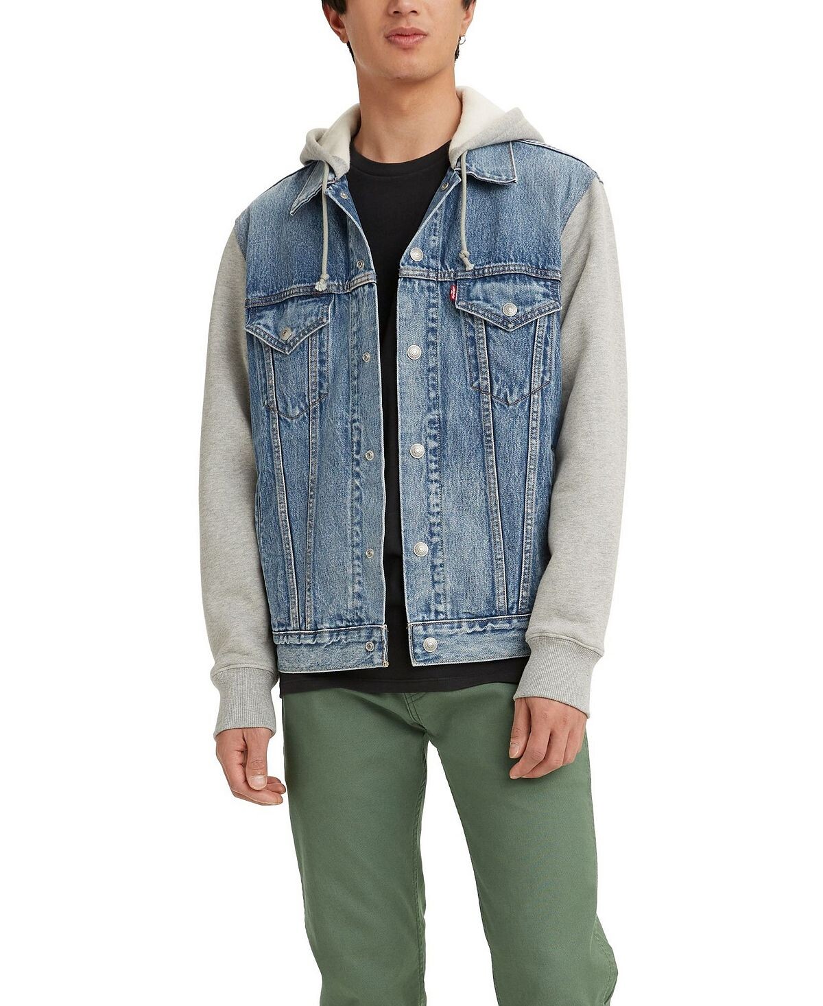 Мужская куртка trucker из неэластичного денима с капюшоном hybrid Levi's — фото 2