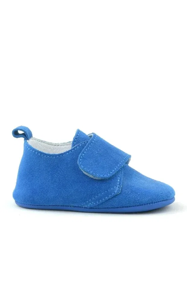 Детские пинетки из натуральной кожи с липучкой Booba Hapshoe, Blue — фото 3