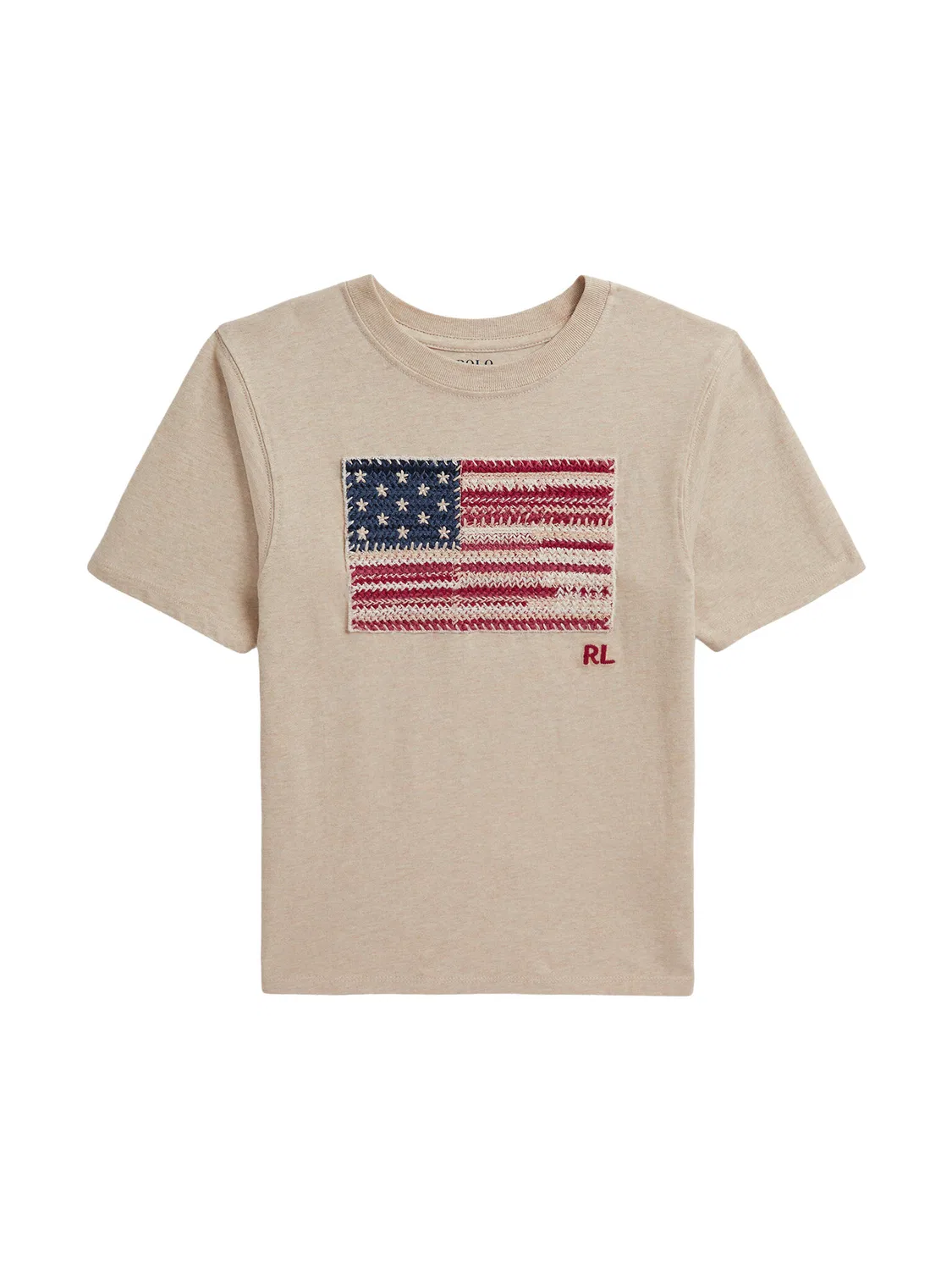 Футболка стандартного кроя для девочки Polo Ralph Lauren, бежевый