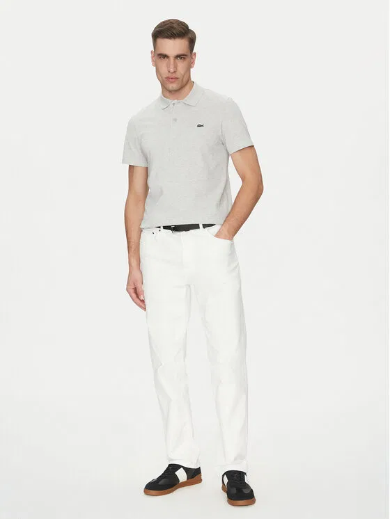 Поло regular fit Lacoste, серый — фото 2