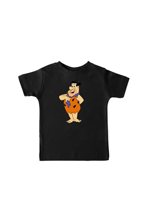Детская футболка с принтом Fred Flintstone Hediyemania, Black