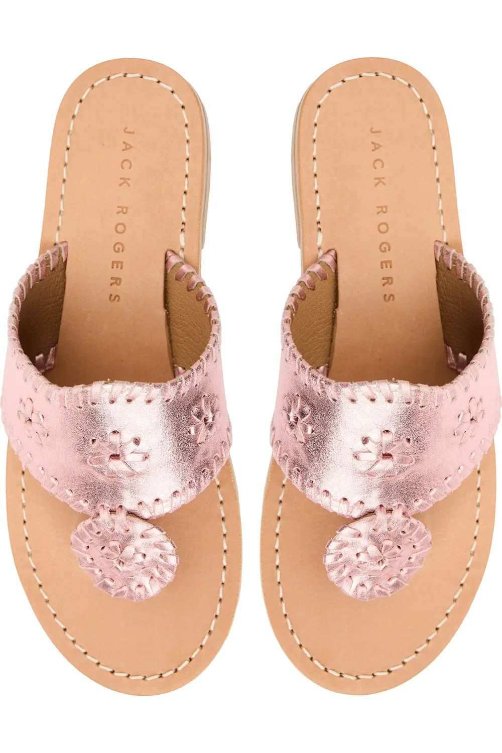 Детские сандалии шлепанцы с прострочкой Jacks Jack Rogers, Rose Quartz — фото 4