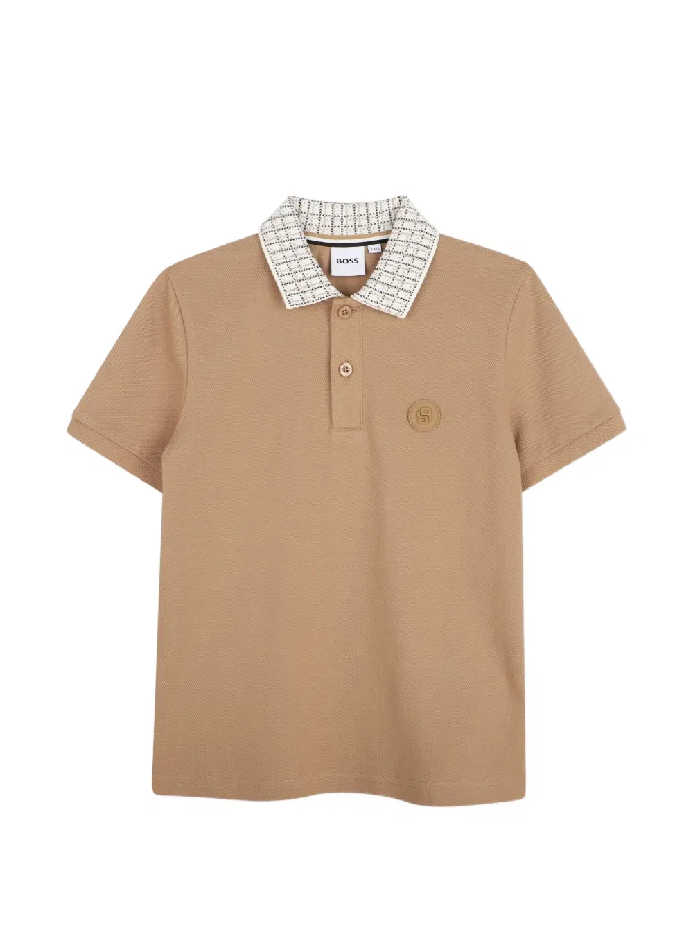 Футболка-поло с коротким рукавом BOSS Kidswear, бежевый