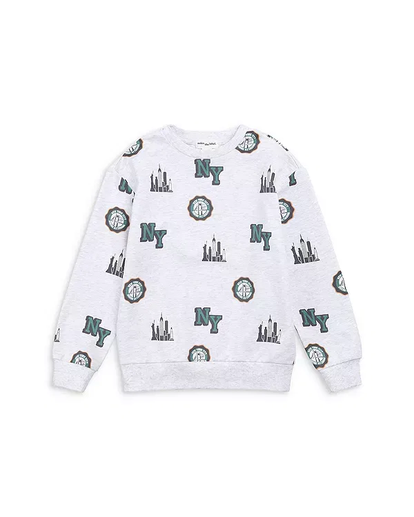 Детская толстовка для мальчиков с принтом NYC Skyline Miles The Label, Light Heather