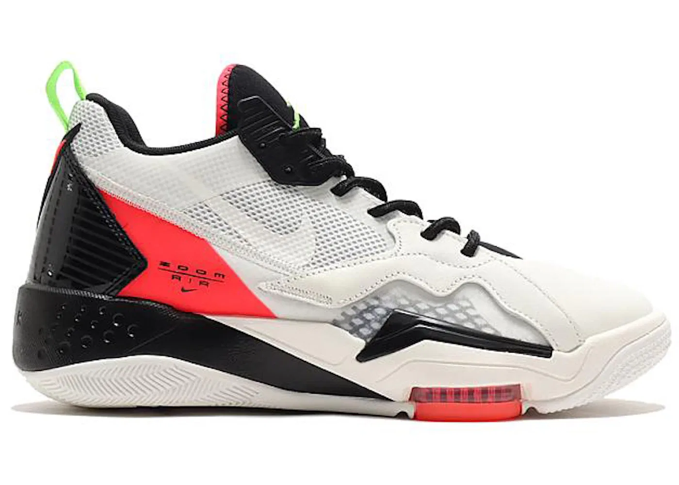 Детские кроссовки с принтом Jordan Zoom 92 Jordan, Sail/Black/Flash Crimson/Electric Green