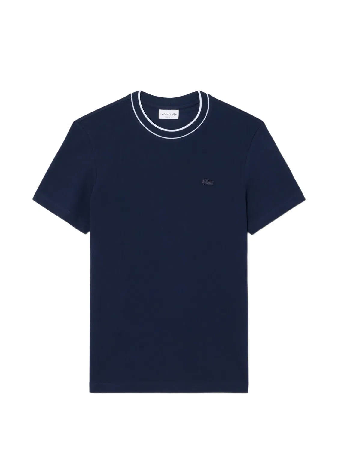 Футболка с логотипом и контрастной отделкой Lacoste, синий
