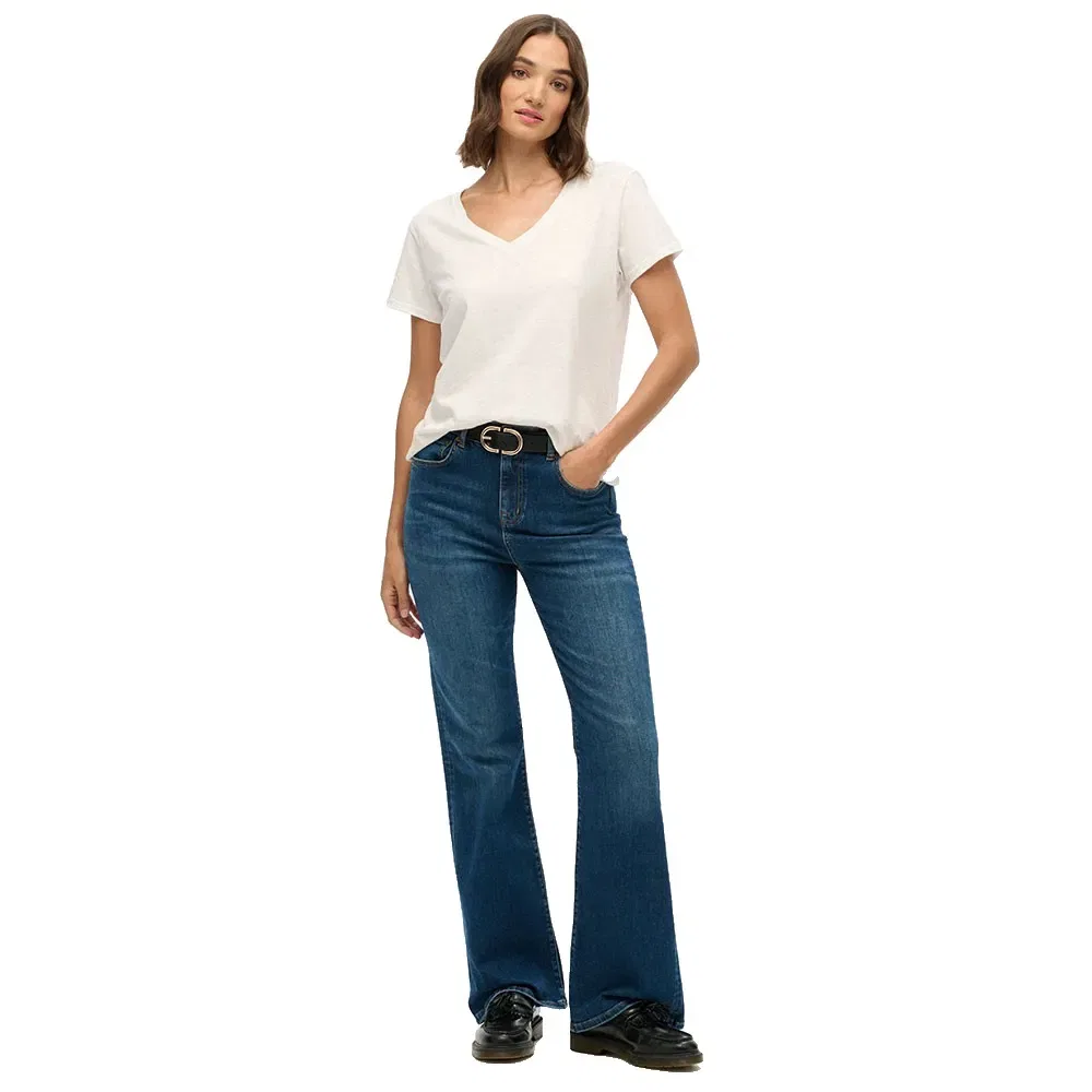 Джинсы клеш Superdry High Rise Flare, синий — фото 4