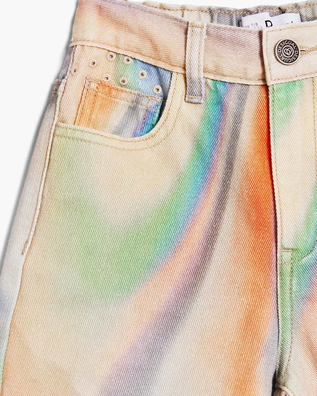 Детские шорты для девочек джинсовые с принтом Desigual, Multicolor — фото 3