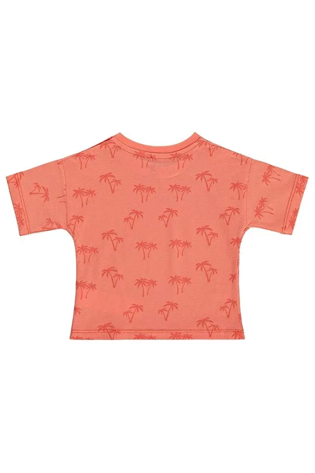 Детская футболка с коротким рукавом для девочек Palmiye Empirme Civil Baby, Coral — фото 2