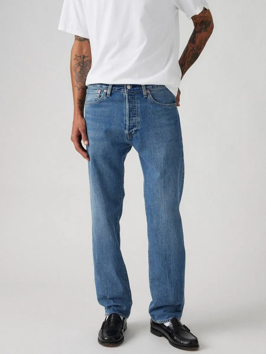 Брюки LEVI'S Regular '501' синего цвета — фото 3