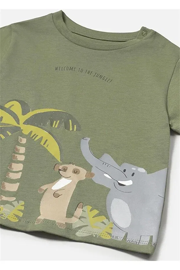 Детская футболка с принтом для мальчиков Jungle T-shirt Mayoral, Green — фото 4