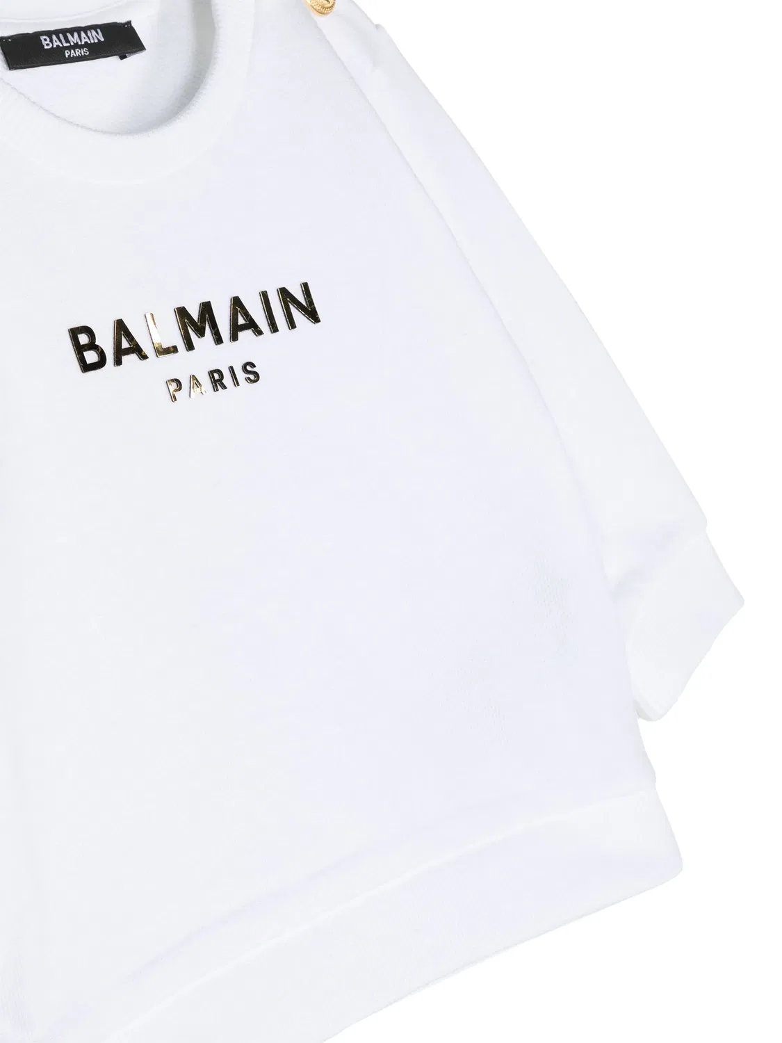 Толстовка с логотипом из хлопка Balmain, белый — фото 3